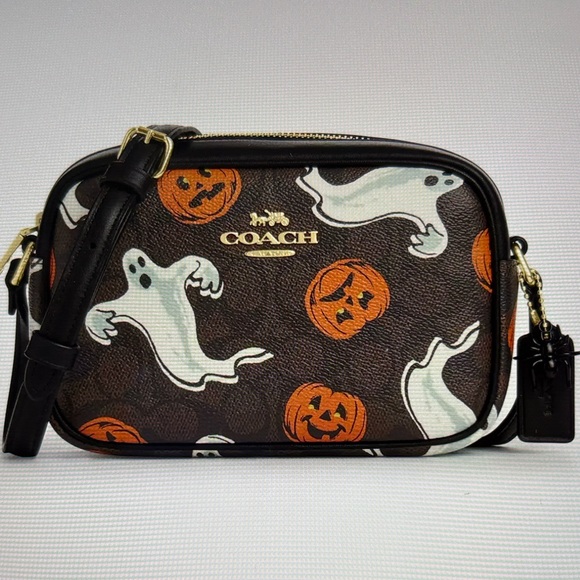 🎃👻🕷️ COACH MINI JAMIE CAMERA BAG IN SIGNATURE CANVAS WITH HALLOWEEN PRINT 🎃👻🕷️ - Picture 1 of 16
